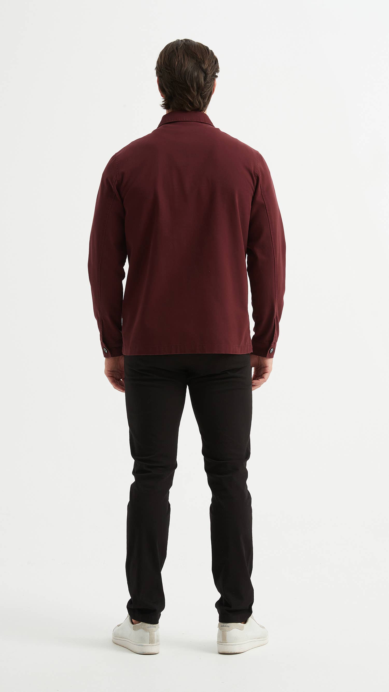 Giacca overshirt chic bordeaux in cotone