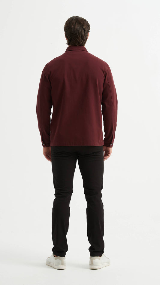 Giacca overshirt chic bordeaux in cotone
