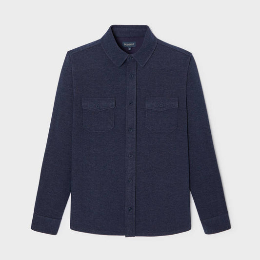 Overshirt in maglia antipiega blu navy