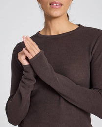 Top a Maniche Lunghe Freja in Cotone Bio a Coste