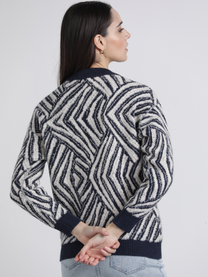 Pullover jacquard girocollo