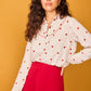 Camicia Bellota bianca con cuori ricamati