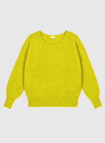 Maglione oversize girocollo in maglia calda color anice