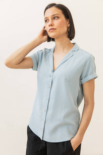 Camicia Innes a maniche corte azzurro cielo