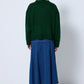 Cardigan in maglia verde con tasche e bottoni