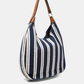 Borsa rustica a righe con tracolla