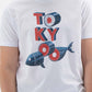 T-shirt Tokyo con grafica di cibo giapponese
