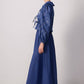 Completo in denim con tunica e gonna a fantasia