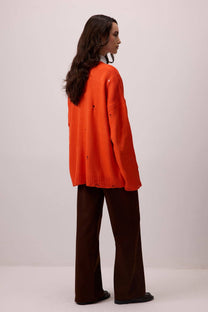 Maglione in maglia effetto vintage destroyed