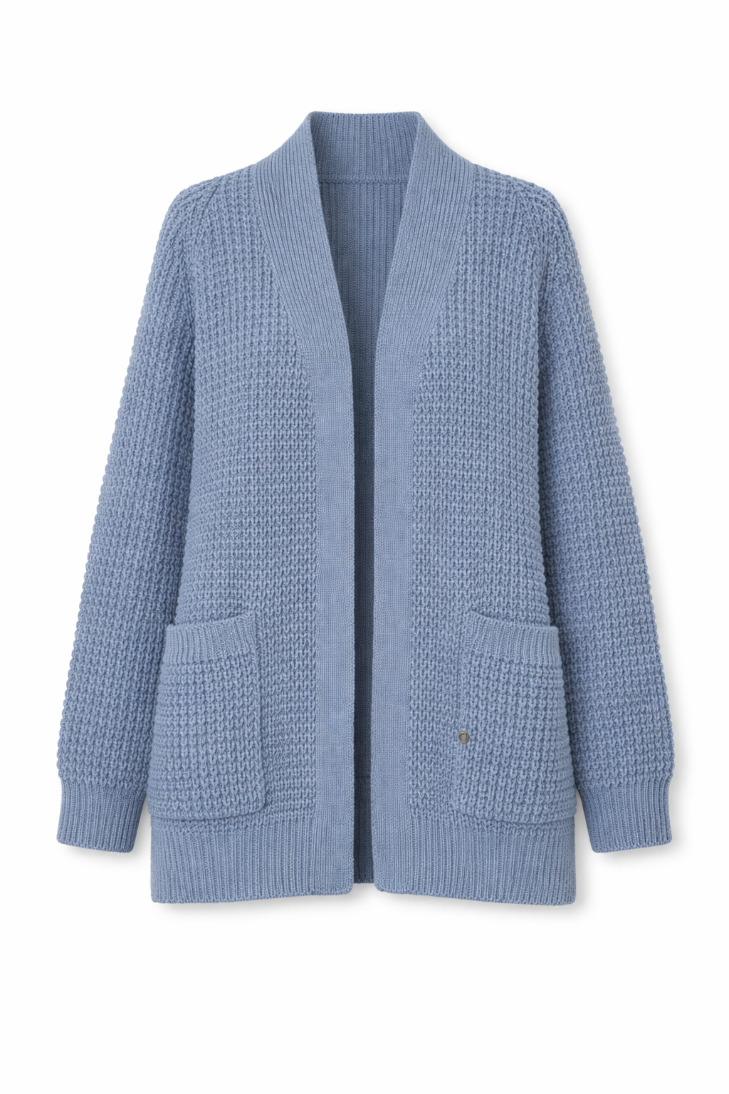 Cappotto cardigan in maglia strutturata con cintura