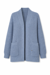 Cappotto cardigan in maglia strutturata con cintura