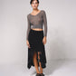 Maglione corto all’uncinetto con lurex