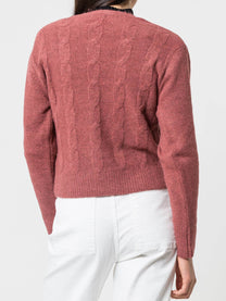 Cardigan in maglia a trecce con bottoni