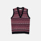 Gilet in Maglia Jacquard con Scollo a V