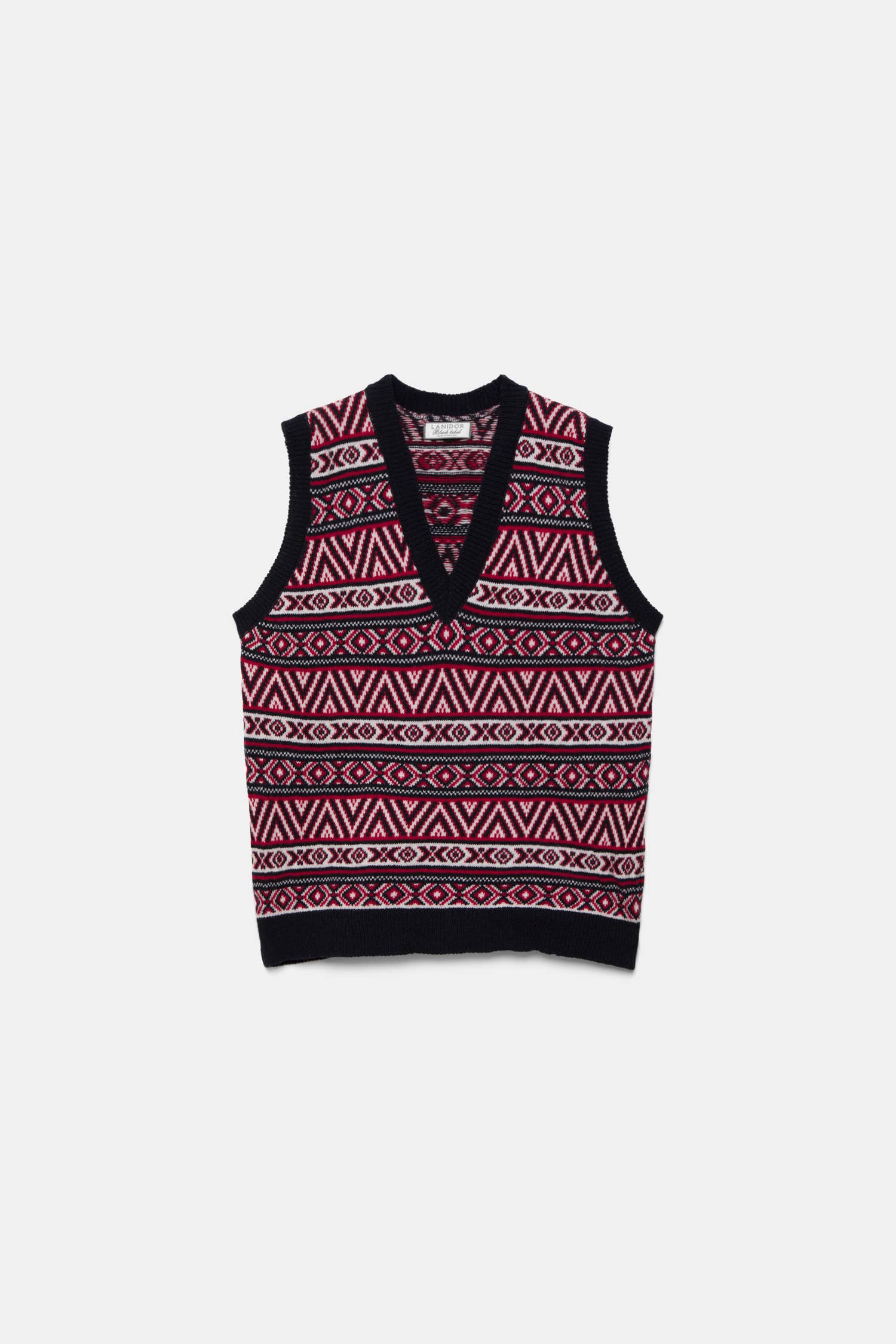 Gilet in Maglia Jacquard con Scollo a V