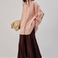 Camicia oversize in raso rosa