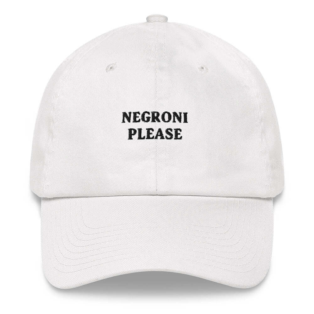 Cappellino Dad Hat ricamato “Negroni Please”