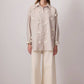Camicia oversize con applicazioni floreali 3D