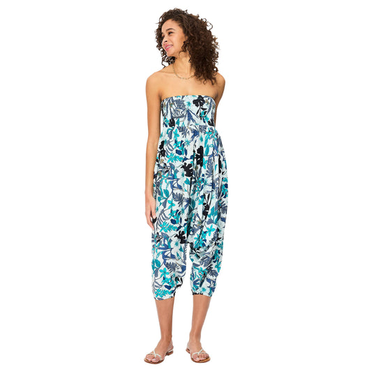 Pantaloni harem estivi in cotone con stampa floreale
