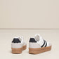 Sneakers platform in PU bicolore da donna