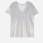 Camicetta metallizzata con scollo a V