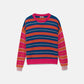 Maglione a righe multicolor in maglia