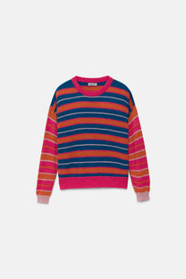 Maglione a righe multicolor in maglia