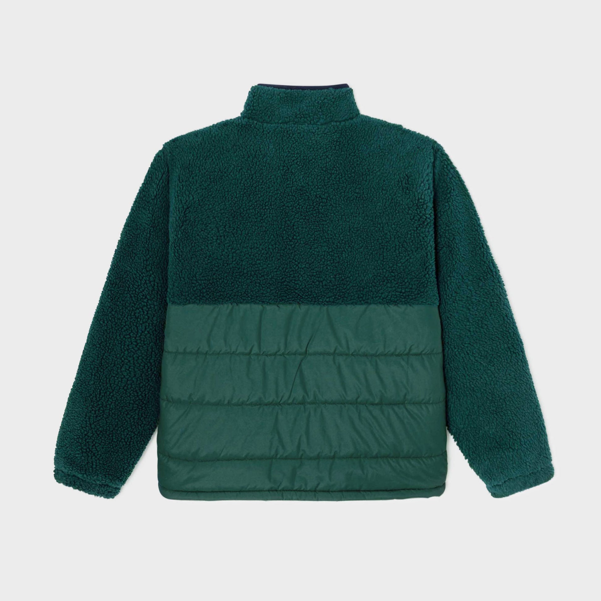 Giacca sherpa imbottita bicolore verde
