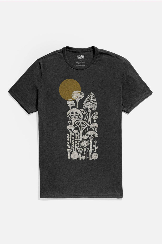 T-shirt Uomo Mycology Nera con Stampa Funghi