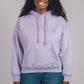 Felpa oversize da donna in cotone biologico con cappuccio color lavanda