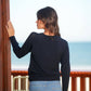 Maglia traforata con scollo a V