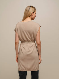 Gilet lungo in rete metallica con cintura