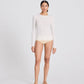 Maglia Lise a manica lunga in cotone biologico a costine off white