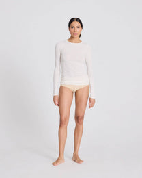 Maglia Lise a manica lunga in cotone biologico a costine off white