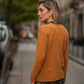 Cardigan in maglia cammello con bottoni