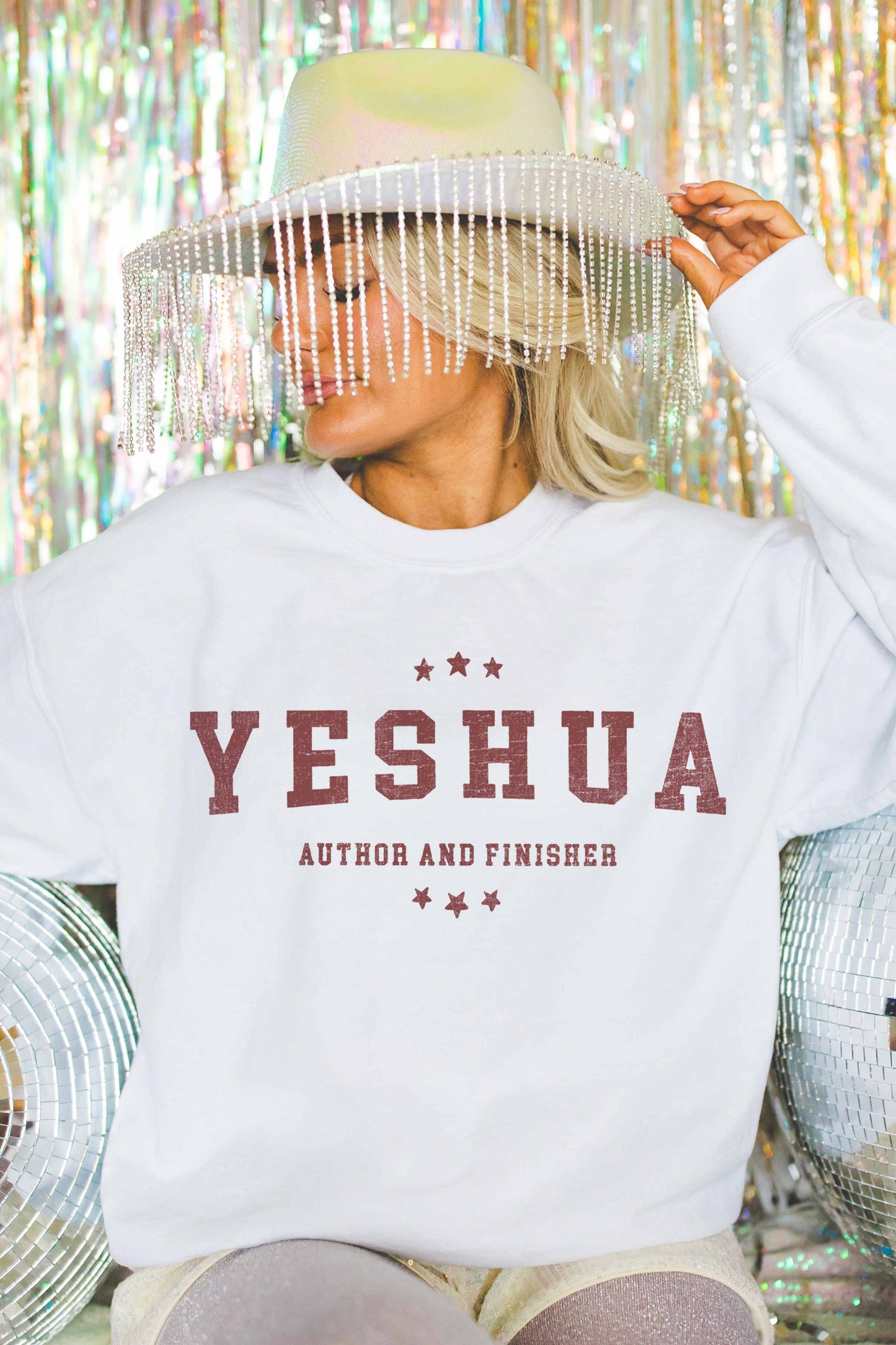 Felpa oversize Yeshua con stampa