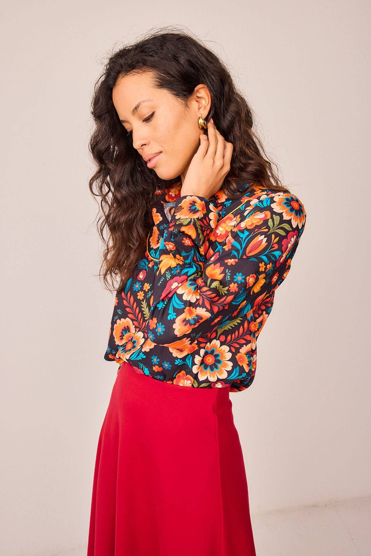 Camicia messicana Bellota floreale multicolor