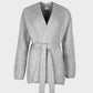 Cardigan Lounà grigio melange oversize con cintura