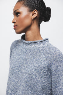 Maglione jacquard in maglia con girocollo