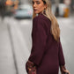 Cardigan in maglia color vino con bottoni