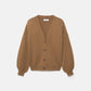 Cardigan in lana a maglia rasata con scollo a V