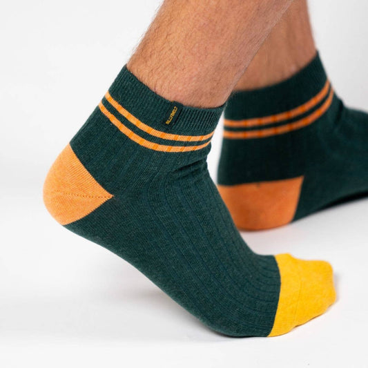 Calzini sportivi in cotone pettinato verde scuro