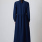 Abito camicia maxi in denim con tasche