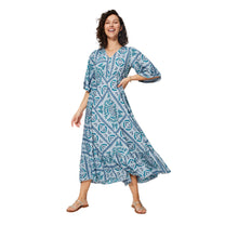 Vestito lungo estivo boho con maniche a 3/4