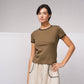 T-shirt bicolor con bordi a contrasto