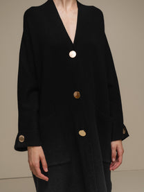 Cardigan cappotto in maglia oversize con bottoni