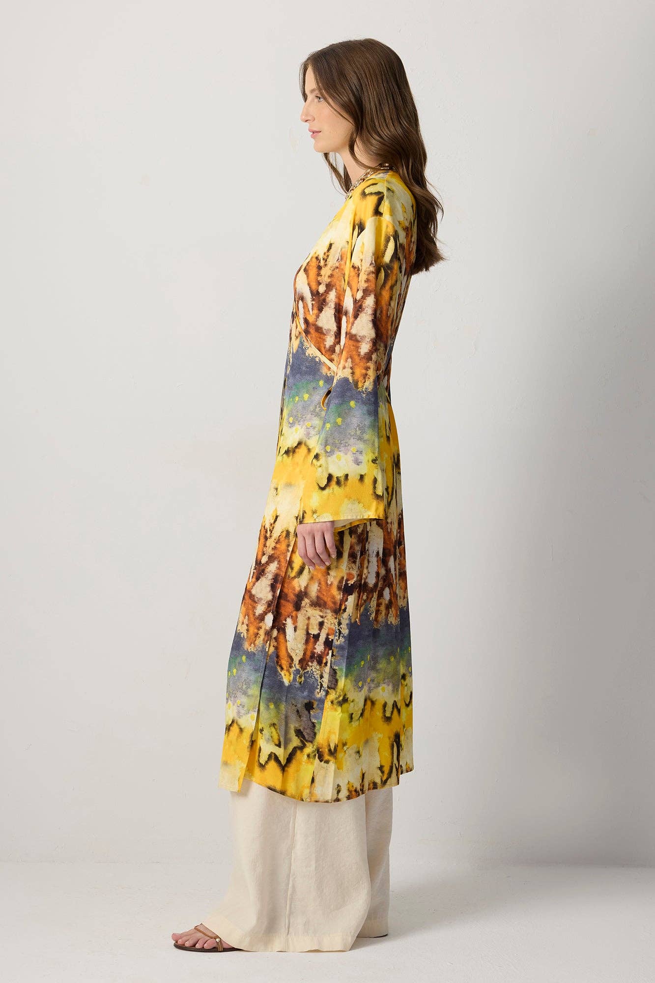 Kimono lungo in viscosa tie-dye boho
