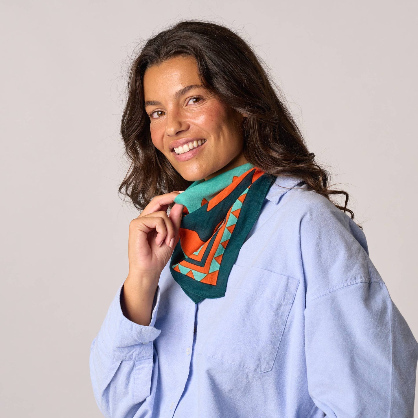 Piccolo foulard in cotone biologico Paola arancione