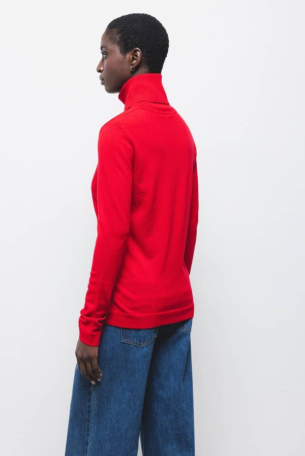 Maglione dolcevita in maglia rasata