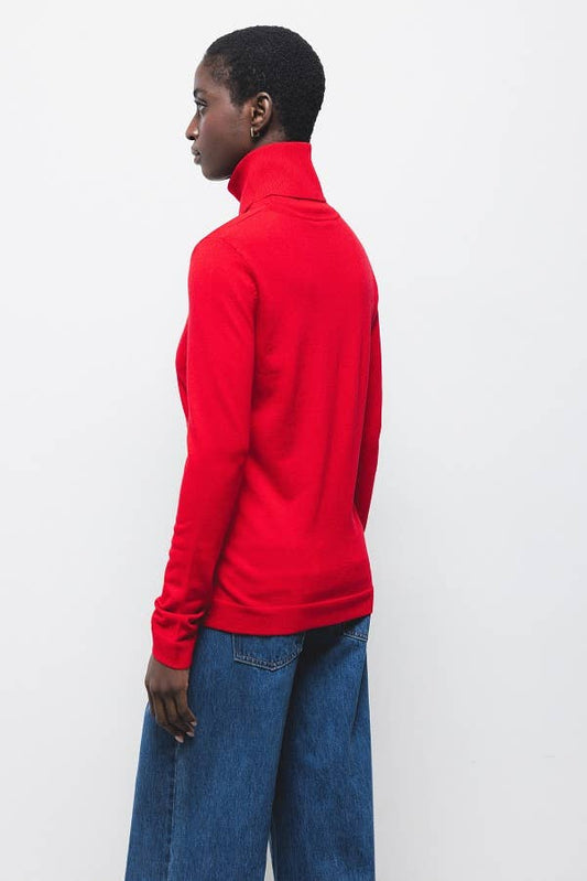 Maglione dolcevita in maglia rasata